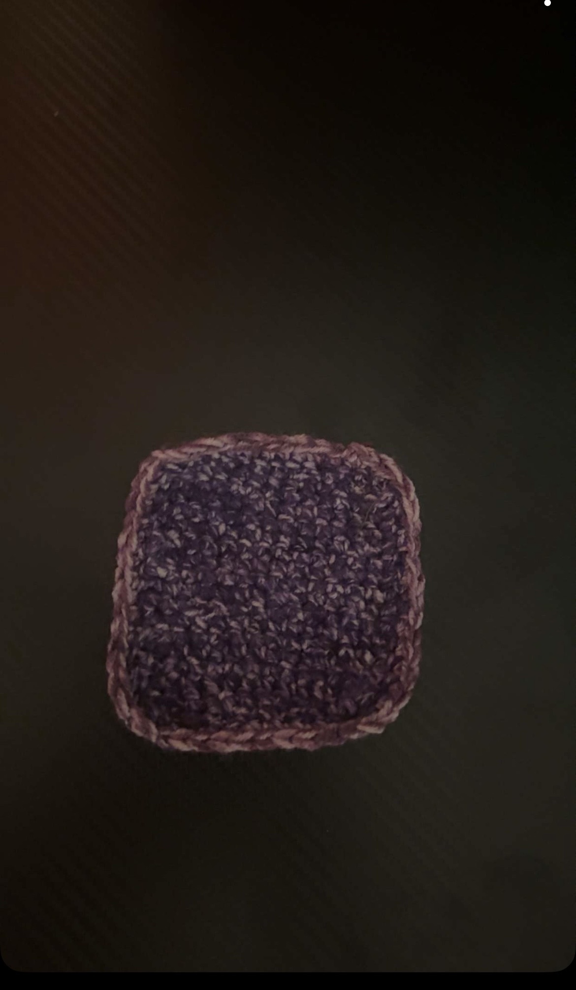 Purple crochet coaster