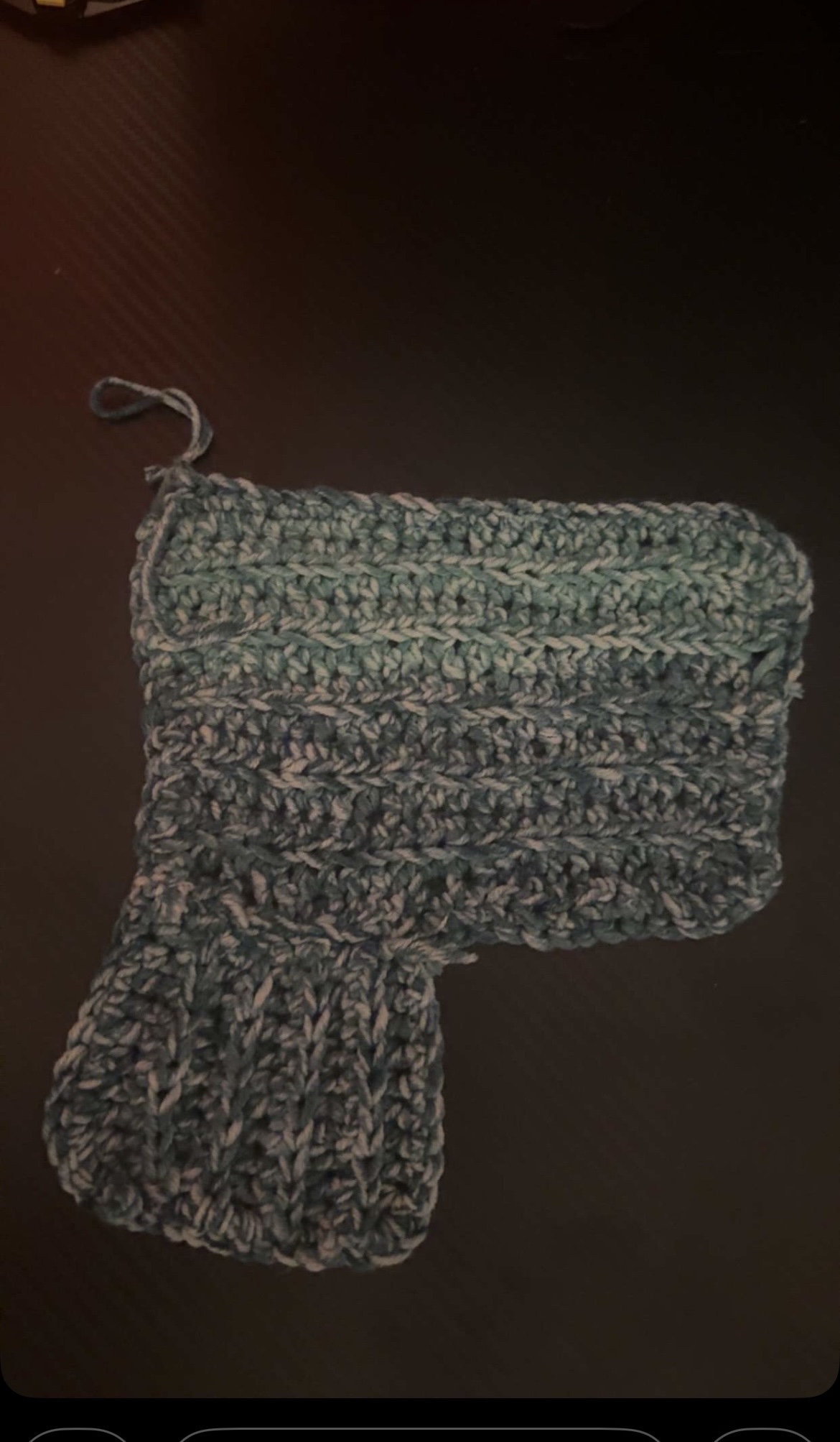 Blue crochet gun mat made for my boyfriend